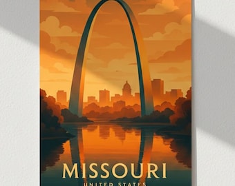 St. Louis Gateway Arch Poster | Matte Vertical Missouri Travel Print