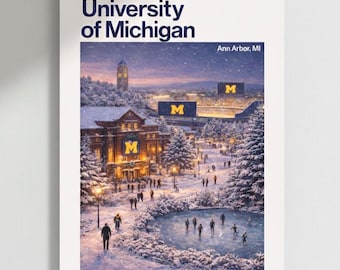 University of Michigan Winter Scene Poster | Matte Vertical Poster