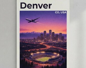 Denver Cityscape Poster | Matte Vertical Travel Print