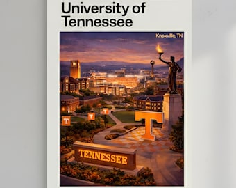 University of Tennessee Campus Poster Matte Vertical Poster | Knoxville Scenic Print