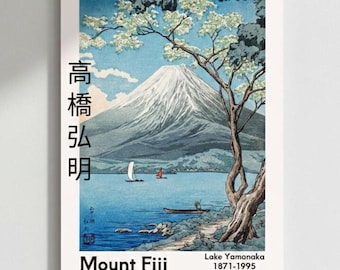 Mount Fuji Vintage Woodblock Art Poster | Matte Vertical Poster