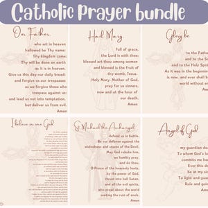Catholic prayer bundle printable, bundle catholic prayers wall prints, prayer bundle for catholics, printable prayers