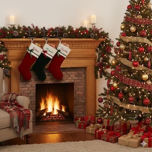 Personalized Quilted Christmas Stockings – Winter Classic Holiday Design