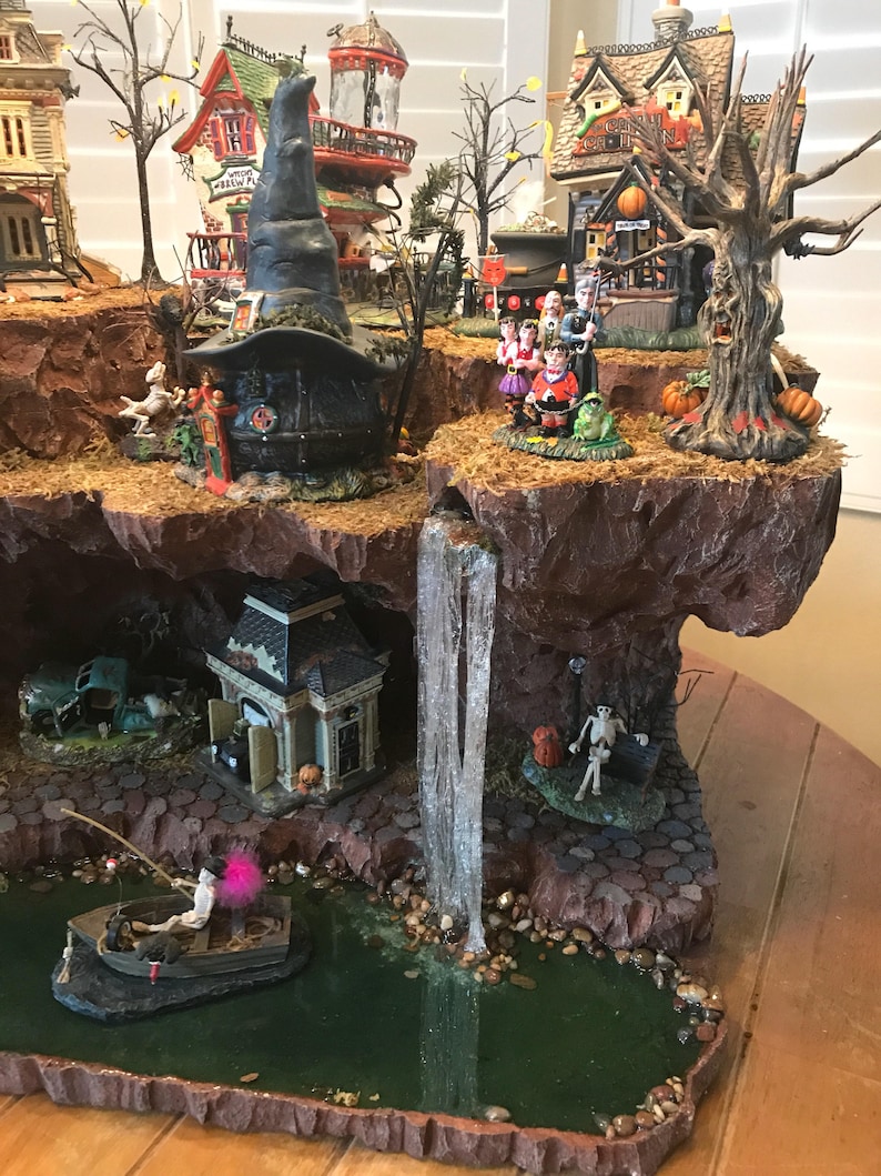 Halloween falls village display platform Etsy