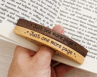 Personalized Wood Book Page Holder, Custom Thumb Page Holder, Wooden Page Spreader, Book Lover Gifts, Anniversary Birthday Gift for Her