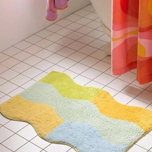 Wave Custom Rug, Custom Tufted Rug, Bathroom Decor, Bathroom Rug, Bath Mat