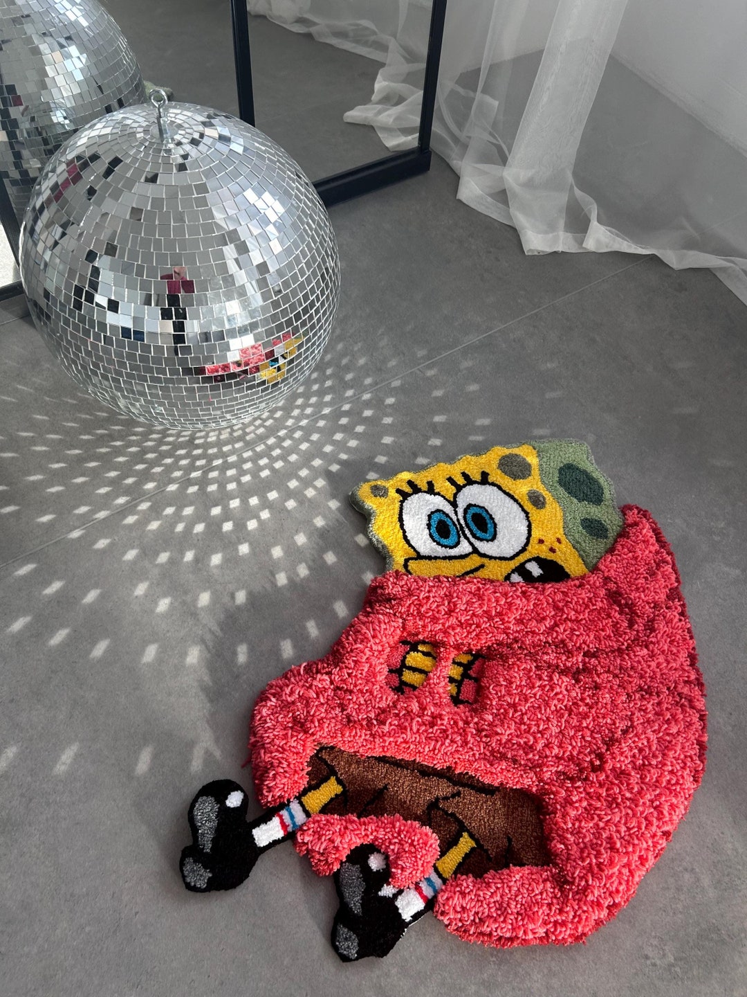 Spongebob Themed Tufted Rug Playful Kids Room Accent - Etsy