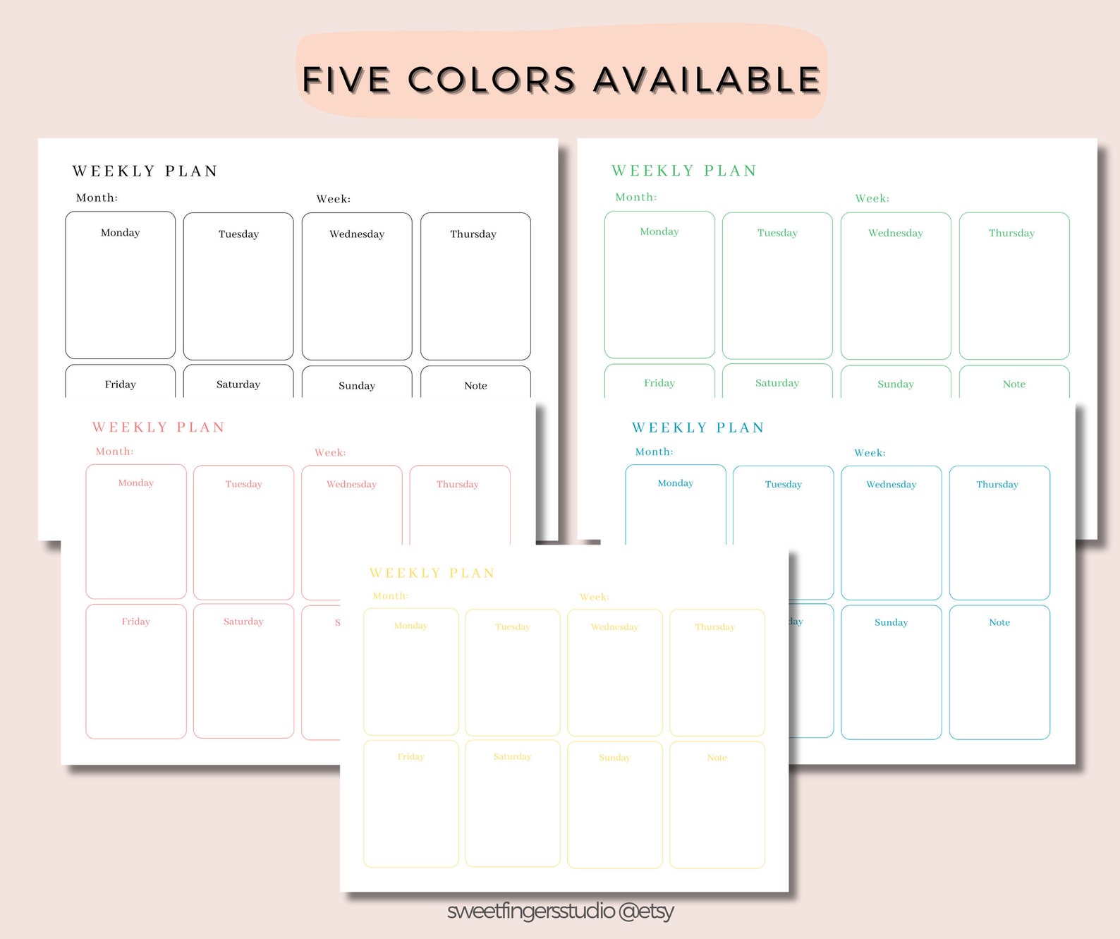Instant Download, Weekly Planner, Office Planner Printable Landscape ...