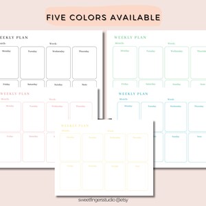 Instant Download, Weekly Planner, Office Planner Printable Landscape ...