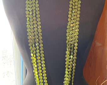 Vintage Green Plastic Bead Necklace