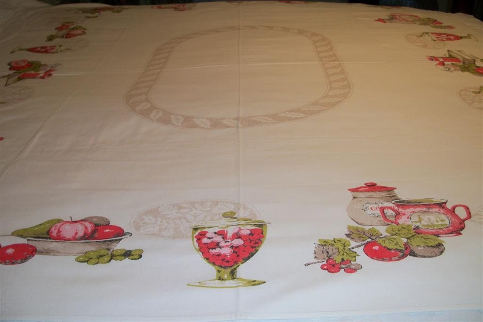 Vintage Fruit Tablecloth Etsy
