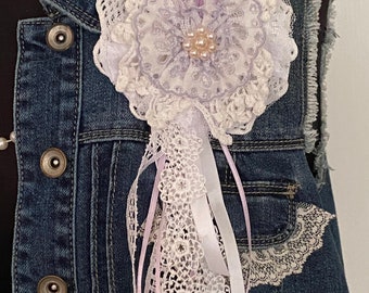 Fabric Flower Brooch