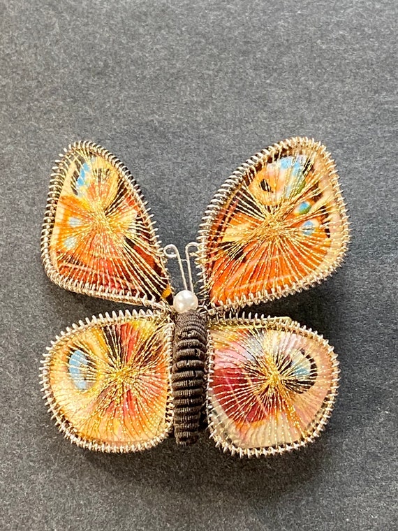 Vintage Bavarian Butterfly Brooch Pin - image 5