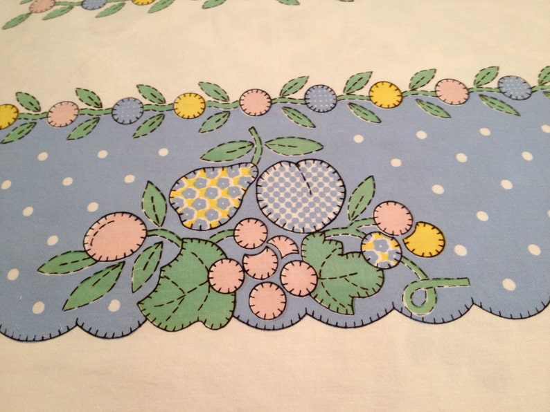 Vintage Applique Quilt Fruit Tablecloth Etsy