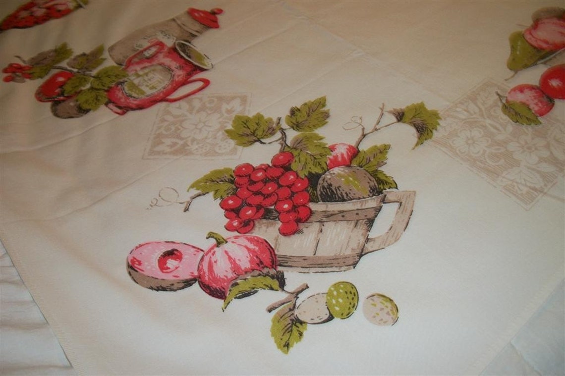Vintage Fruit Tablecloth Etsy