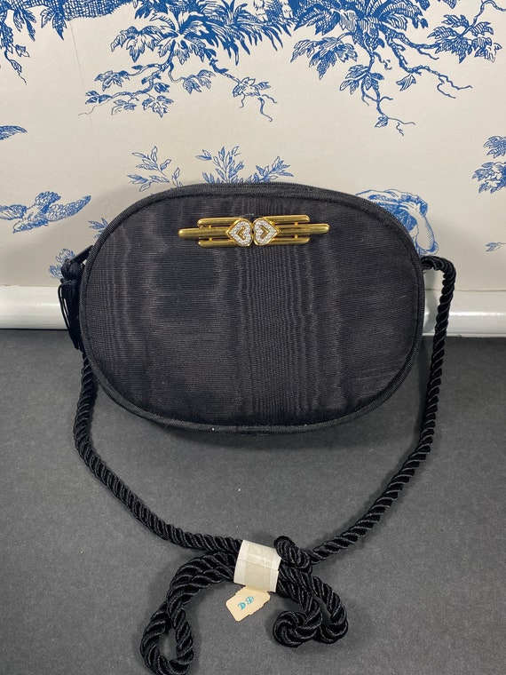 VTG Black Monet Evening Bag Purse