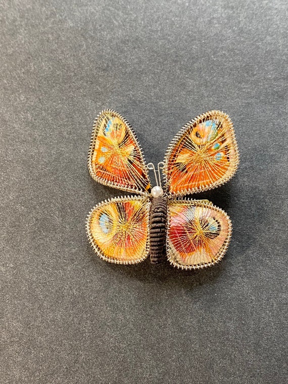 Vintage Bavarian Butterfly Brooch Pin - image 2