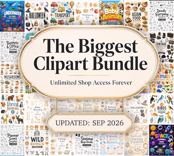 10000 Clipart Bundle — Unlimited Shop Access with Commercial Use