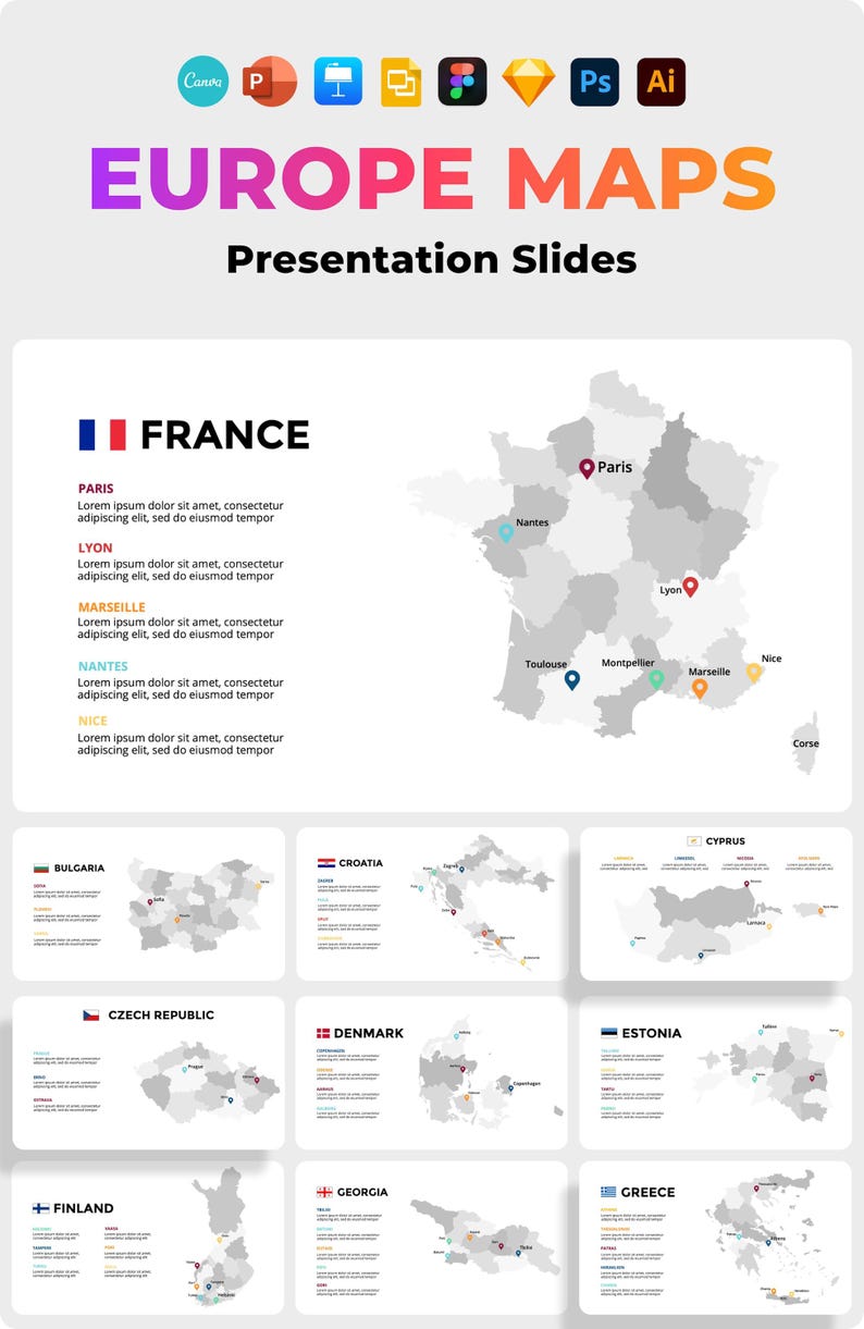 Europe Map Presentation Template, Powerpoint Maps Infographics, Germany ...