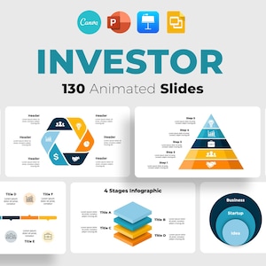 Investor PowerPoint Presentation,Investments Canva Infographic,Business Growth Template,Professional Goal Keynote Slides,Company Pitch Deck