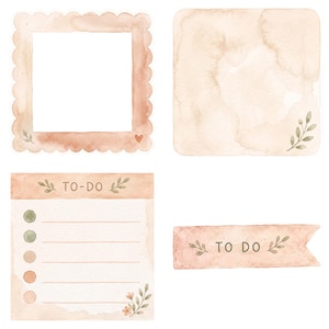 Boho Planner Stickers Clipart, 45 High-Res PNG Clip Art, Commercial Use, Digital Download Cliparts, Labels, Notes, Banners image 8