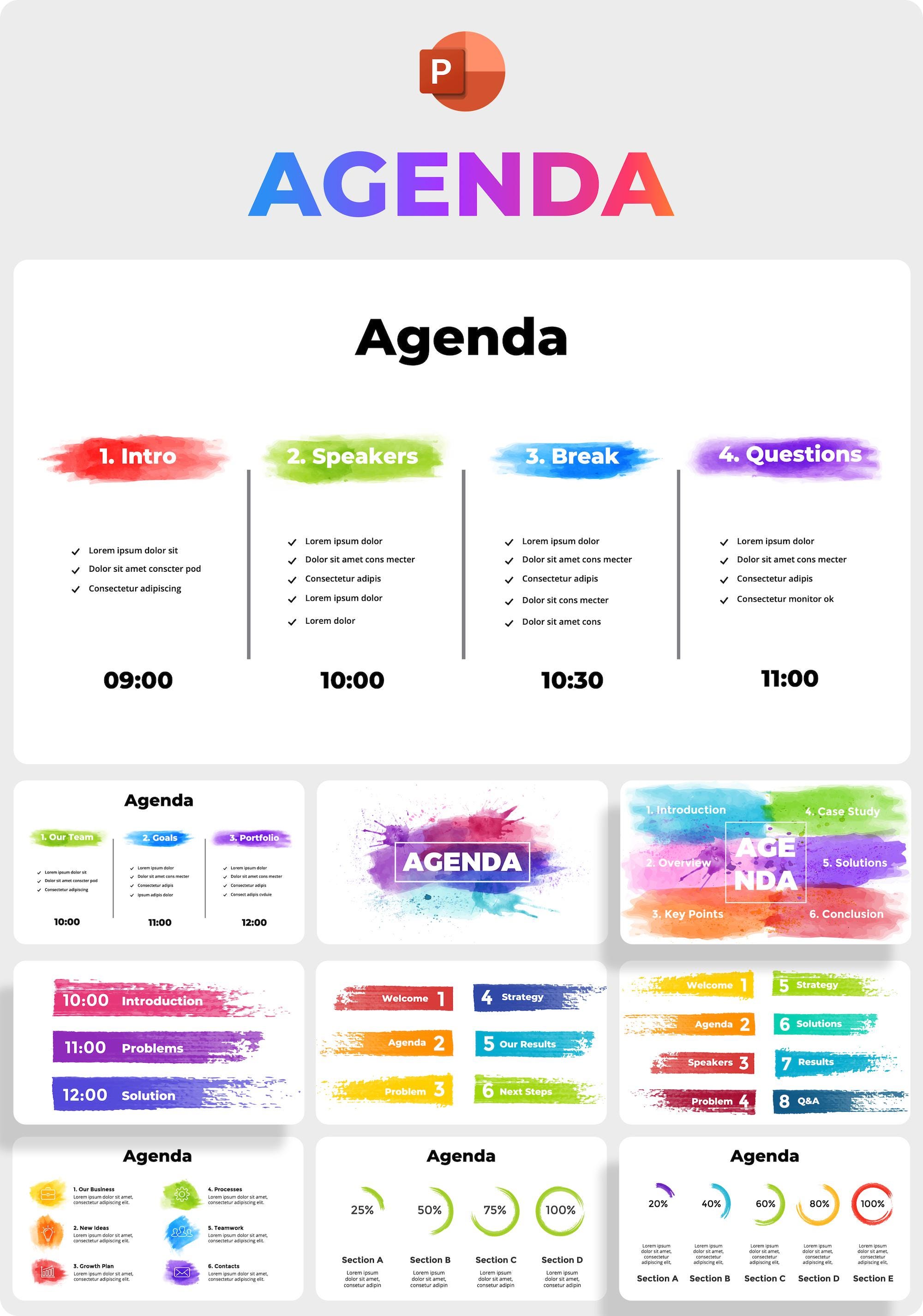 Agenda Powerpoint Template,editable Presentation,meeting Conference ...