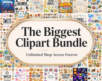 Paquete de imágenes prediseñadas de más de 5000 imágenes para toda la tienda, acceso ilimitado a la tienda, animales, comida, festividades, flores de boda en acuarela, gatos y perros estilo boho para la escuela.