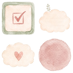Boho Planner Stickers Clipart, 45 High-Res PNG Clip Art, Commercial Use, Digital Download Cliparts, Labels, Notes, Banners image 10