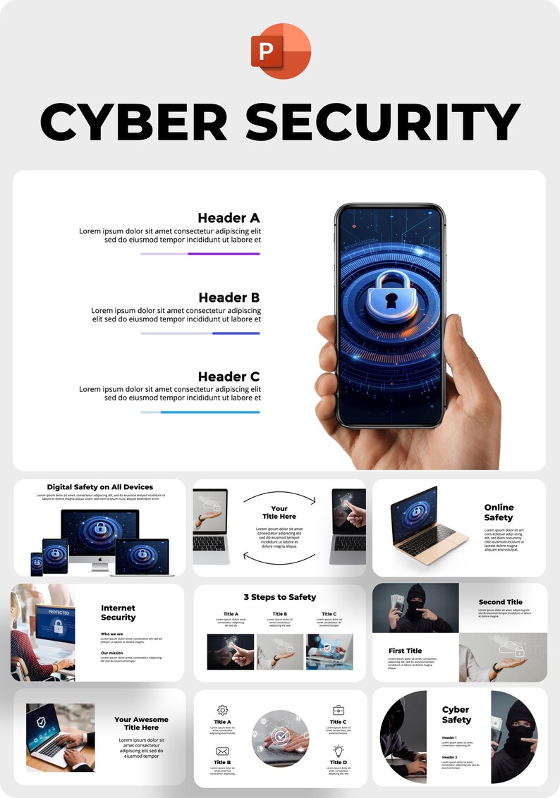Cyber Security Presentation, Privacy Protection Powerpoint Template ...