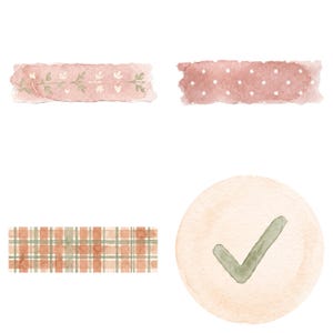 Boho Planner Stickers Clipart, 45 High-Res PNG Clip Art, Commercial Use, Digital Download Cliparts, Labels, Notes, Banners image 5