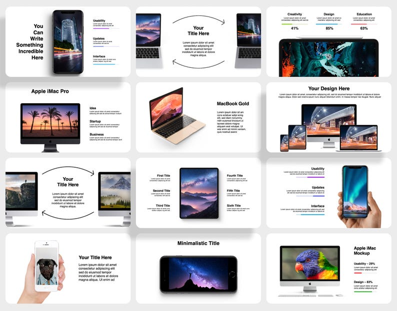 Iphone Shell Presentation Animated Device Mockups, Powerpoint & Keynote Templates - Etsy