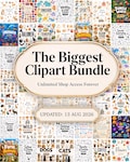 8100 Clip Art Bundle, Unlimited Shop Access, Digital Download, Commercial Use, High-Res Transparent PNG, Cliparts Pack, Entire Store Clipart