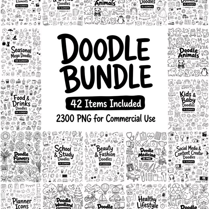 Line Drawn Doodles - Etsy