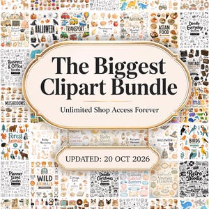 12950 PNG Clipart Bundle, Whole Shop Mega Pack, Entire Store Clip Art, Lifetime Updates, Full Access, Digital Download, Commercial Use