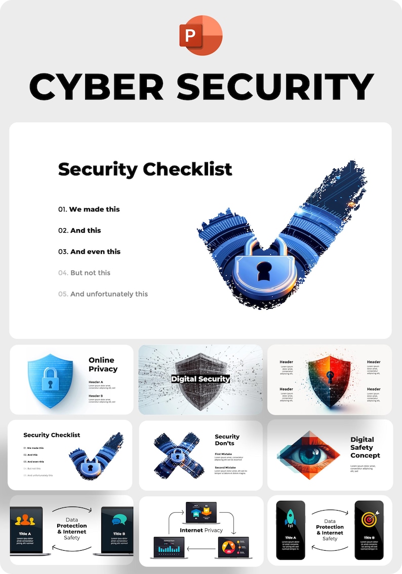 Cyber Security Presentation, Privacy Protection Powerpoint Template ...