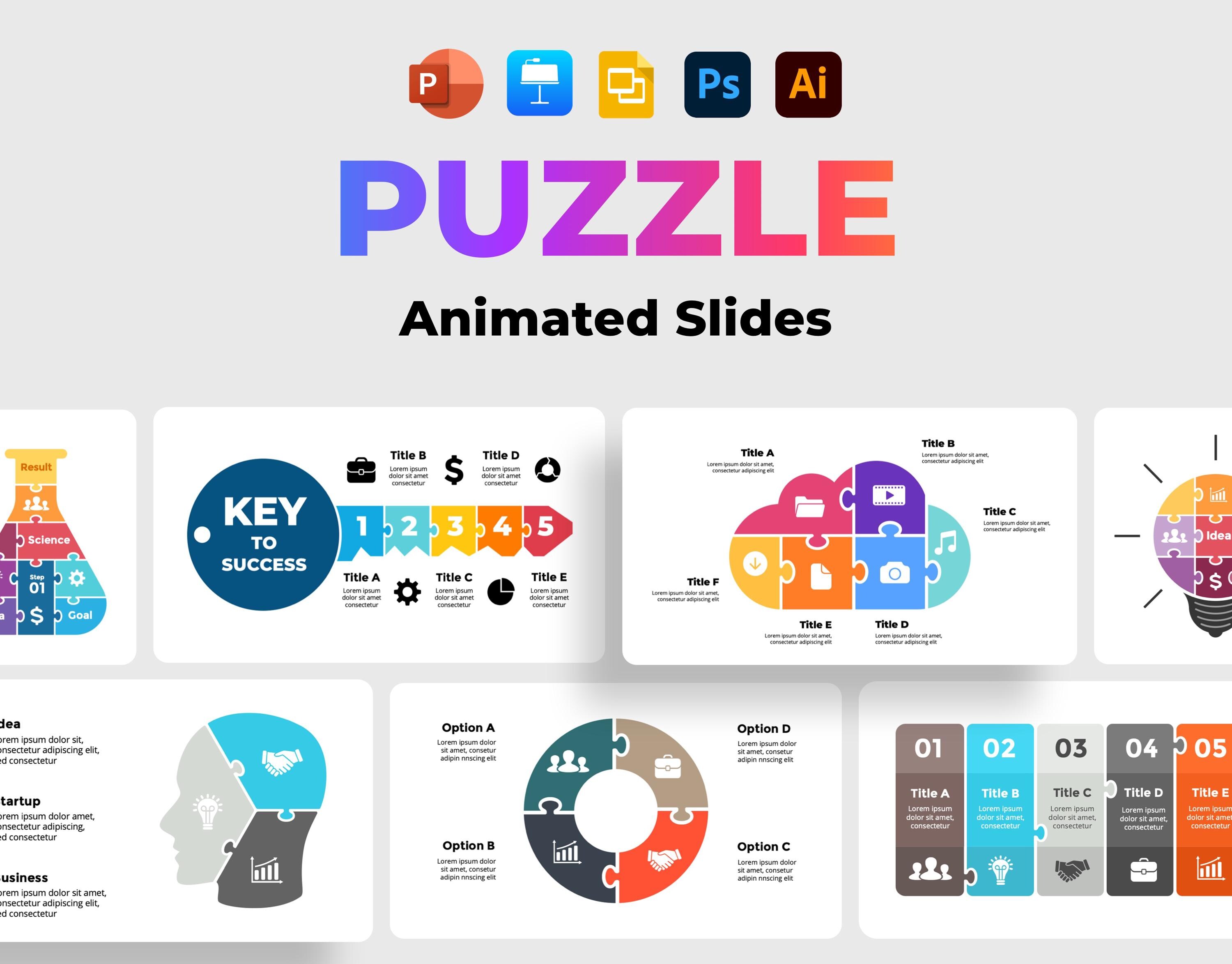 Puzzle Powerpoint Template, Animated Jigsaw Infographics, Google Slides ...