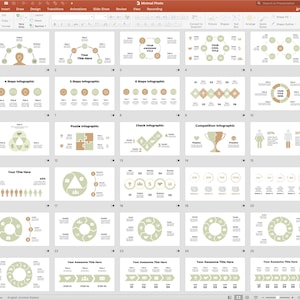 Peut inclure: Un mod&egrave;le de pr&eacute;sentation PowerPoint avec 25 diapositives pr&eacute;sentant divers designs d'infographies. Les diapositives utilisent un sch&eacute;ma de couleurs brun, beige et blanc. Les diapositives comprennent diff&eacute;rents types de graphiques, de diagrammes et de sch&eacute;mas, tels que des diagrammes circulaires, des diagrammes &agrave; barres et des organigrammes. Les diapositives sont con&ccedil;ues pour &ecirc;tre utilis&eacute;es pour des pr&eacute;sentations d'entreprise, des rapports et des propositions.