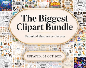 10200 Cliparts im Paket, unbegrenzter Shop-Zugang, digitaler Download, kommerzielle Nutzung, PNG-Cliparts, niedliche Kinder- und Tierzeichnungen, Aquarell-Lebensmittel im Boho-Stil