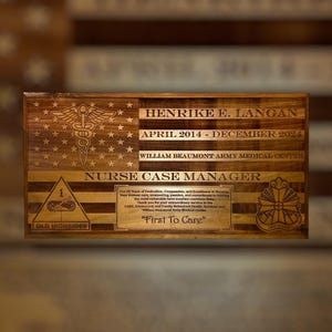 Laser Engraved Plaque - Going Away Gifts - American Flag - Army Plaques - PCS Gift - Retirement - Fully Customizable