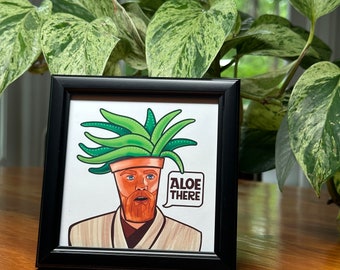 Aloe There Obi Wan Framed Art Print