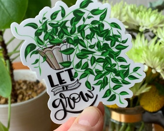 Let it Grow Philodendron Brasil Vinyl Sticker