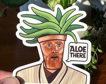 Aloe There Obi-Wan Vinyl Sticker