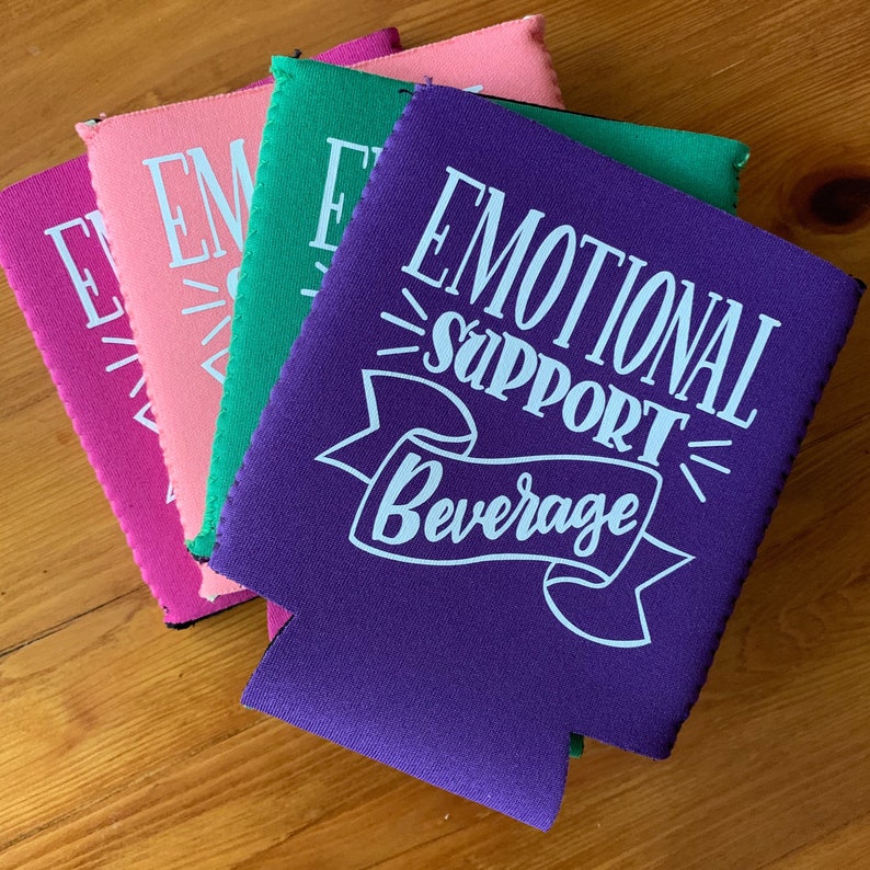 Emotional Support Beverage Standard or Slim Can Cooler free US shipping image 1