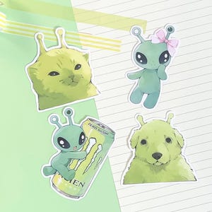 Glorp Alien Vinyl Stickers, Meme Animals Stickers, Kawaii Space Sticker Pack