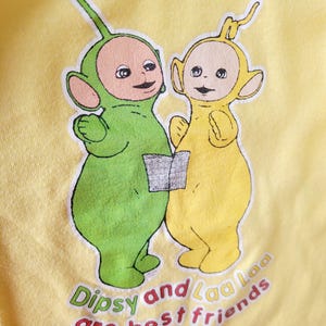 1996 Vintage Teletubbies Baby Romper Footless Sleepsuit Baby Grow All In One 90s Teletubby Dipsy & Laa Laa Ragdoll BBC New Baby 0-3 Months