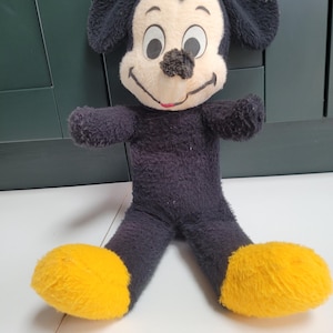 Vintage 1950s Jumbo Mickey Mouse Plush Retro Mickey Mouse with Tail Kids Boys Girls Children's Disney Cartoon Classic