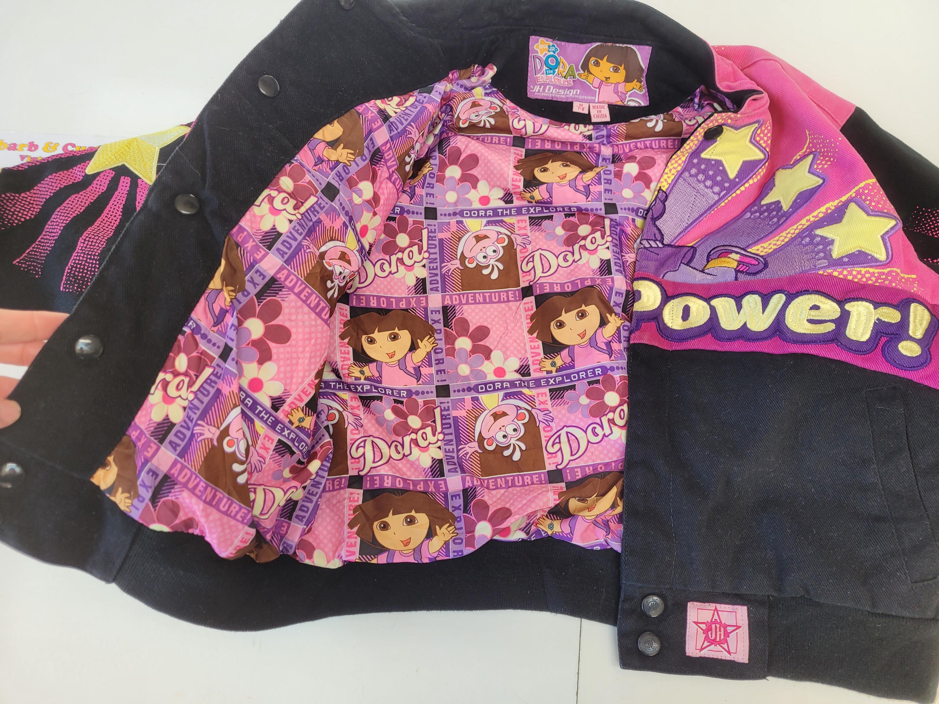 【ちゃむ】 Dora the Explorer レーシングジャケット DORA the Explorer Coat Girls 7/8 NWT Satin Jacket Puppy