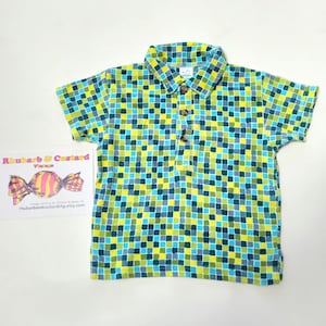 1990s Baby Boys Colourblock Polo Top Vintage Toddler Top 90s Retro Boy Classic Collared Polo T- Shirt 9-12 months