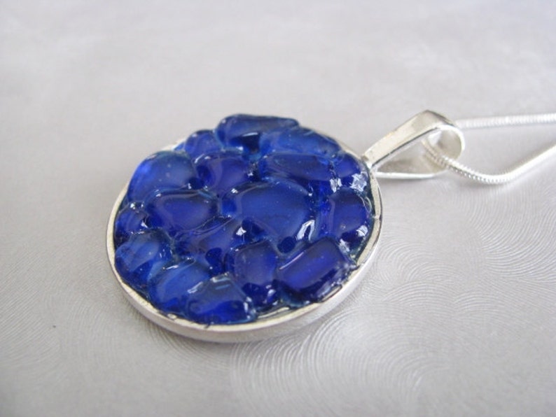 Blue Sea Glass Jewelry Cobalt Blue Sea Glass Necklace Unique jewelry Beach Glass Jewelry Mermaid Tears from Prince Edward Island image 5