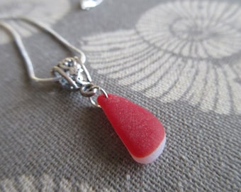 Holiday Flashed Glass Small Red Sea Glass - Small Genuine Red Seaglass- Red Sea Glass Jewelry - Beach Glass Jewelry-Simplicity Jewels